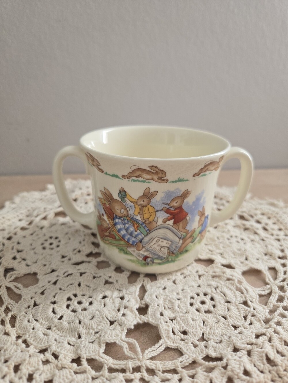 Vintage Royal Doulton Bunnykins 2-Handled Mug - English Fine Bone China